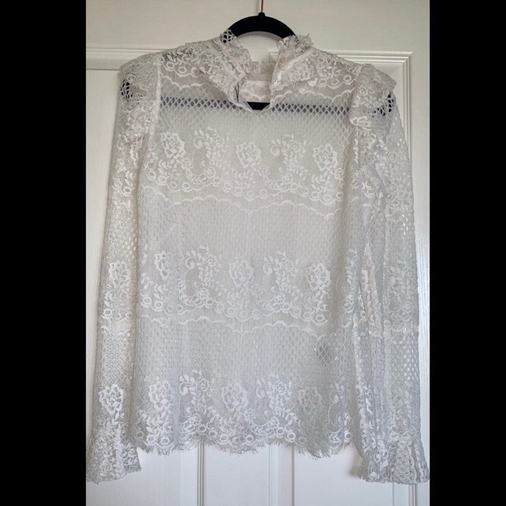 BCBGMAXAZRIA Women's Lace Blouse